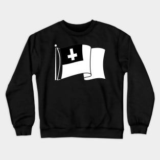 Christian Flag Upside Down Cross Black and White Crewneck Sweatshirt